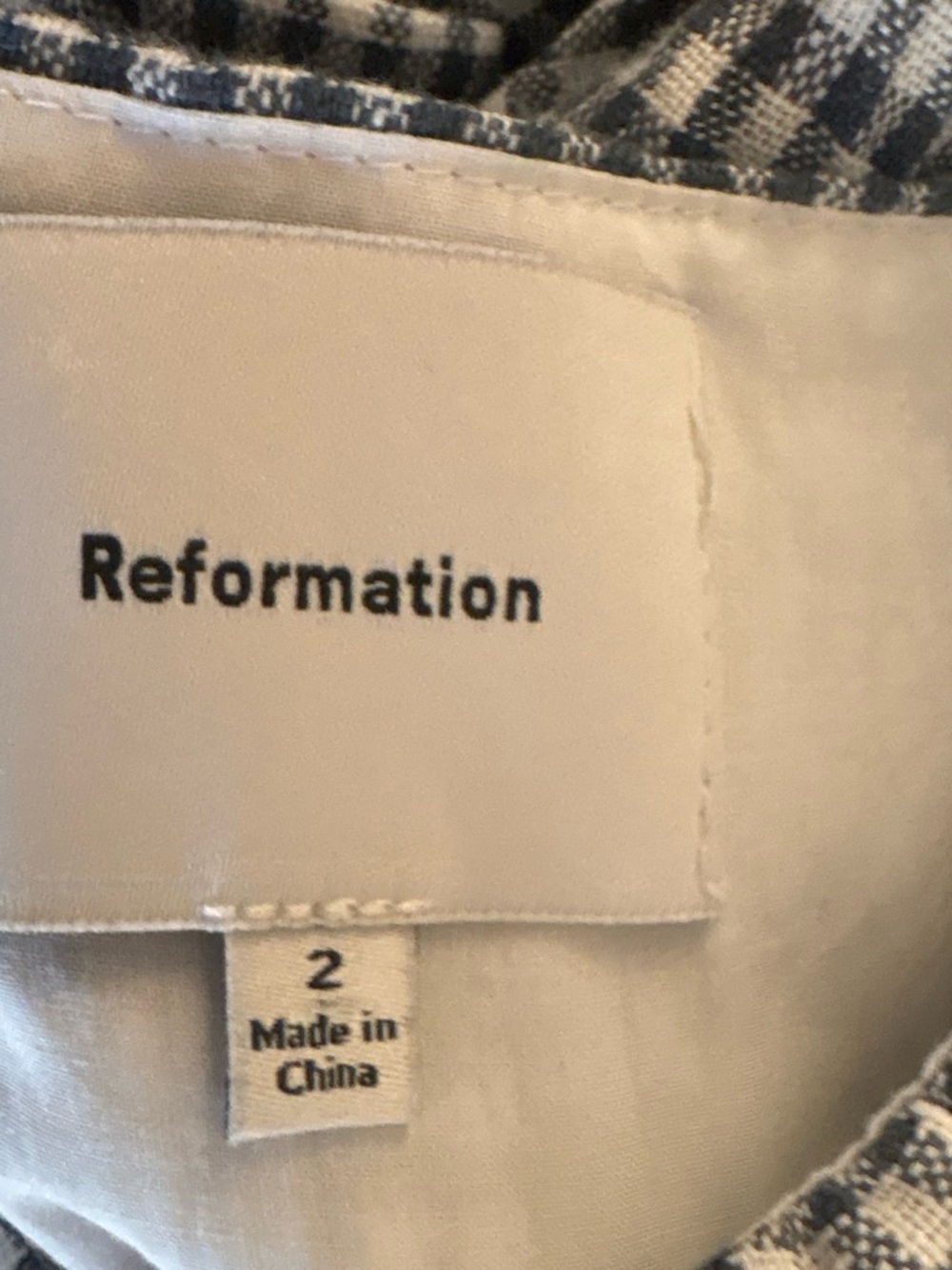 Reformation Black and White Checked Dress - Picture 2 of 2